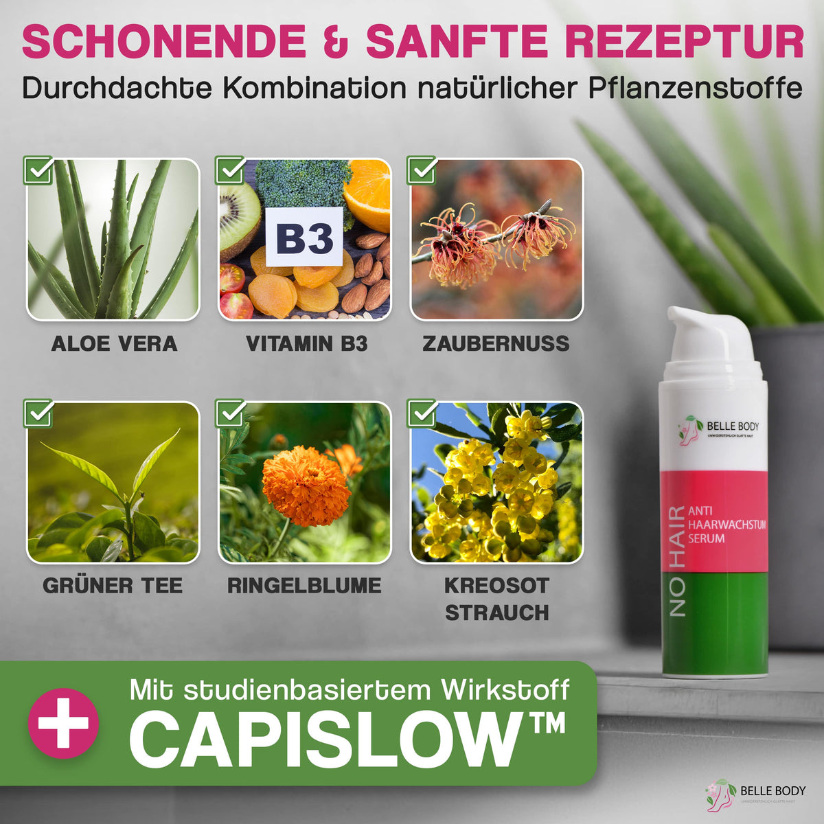 Sérum inhibidor del crecimiento capilar